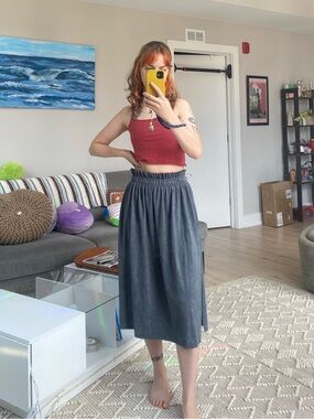 Gray Midi Skirt